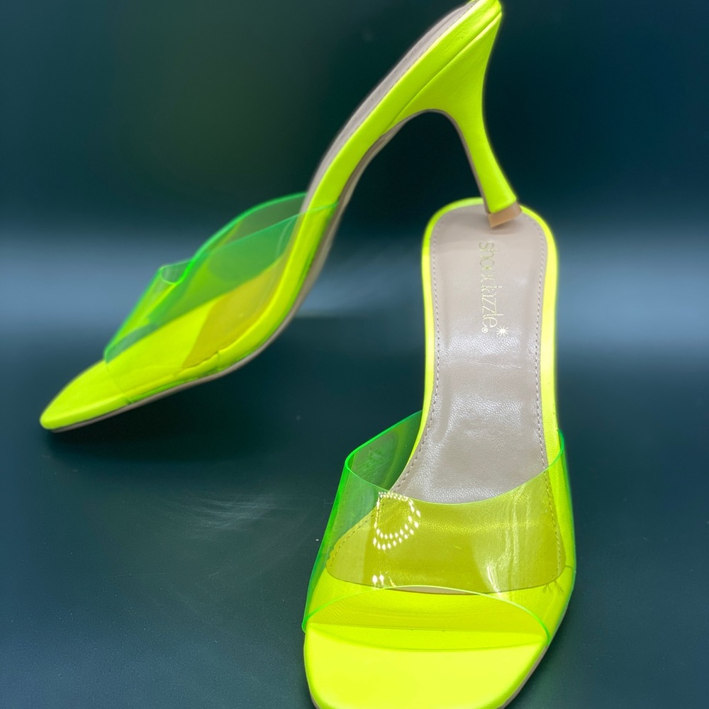Neon yellow summer slip on